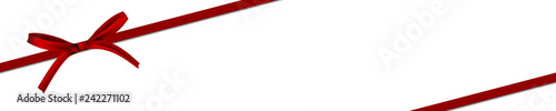 rote Geschenkschleife Banner Panorama Gutschein