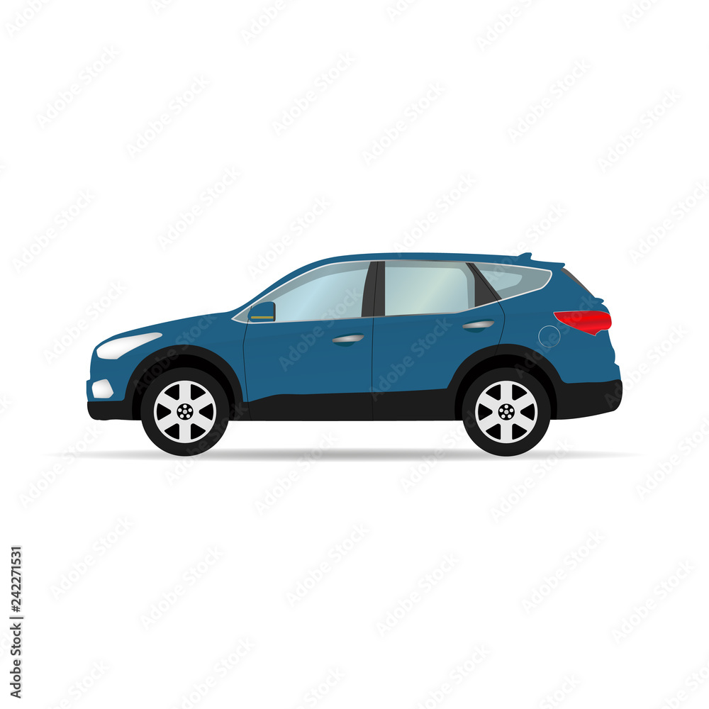 Car crossover with shadow Car crossover with shadow