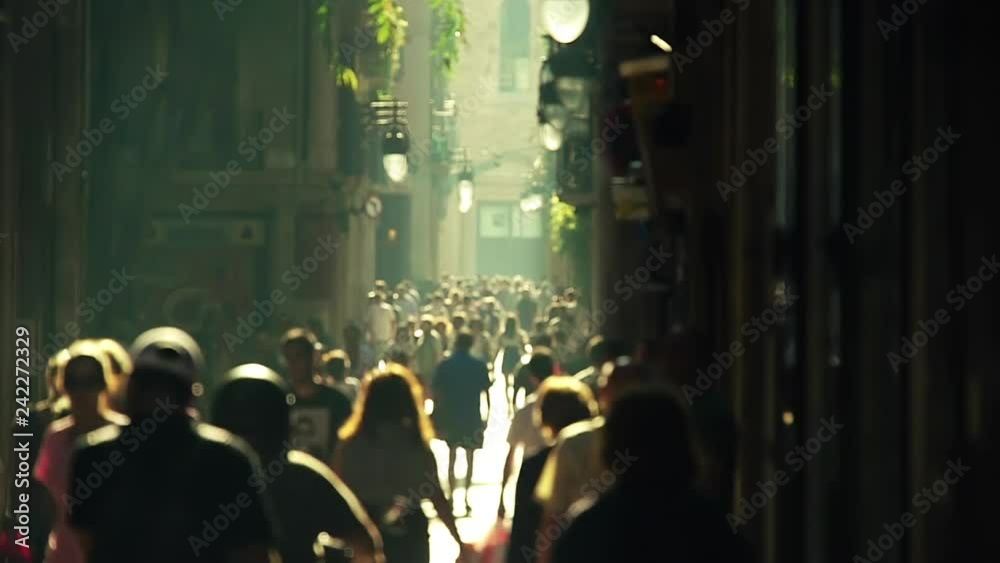 Crowded street. Slow motion Crowded street. Slow motion