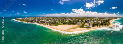 Aerial panoramic images of Dicky Beach, Caloundra, Australia photo