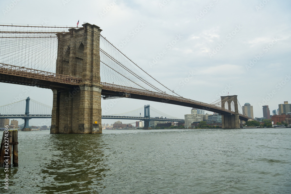 Beautiful view on Brooklyn and Manhattan Bridge in New York City