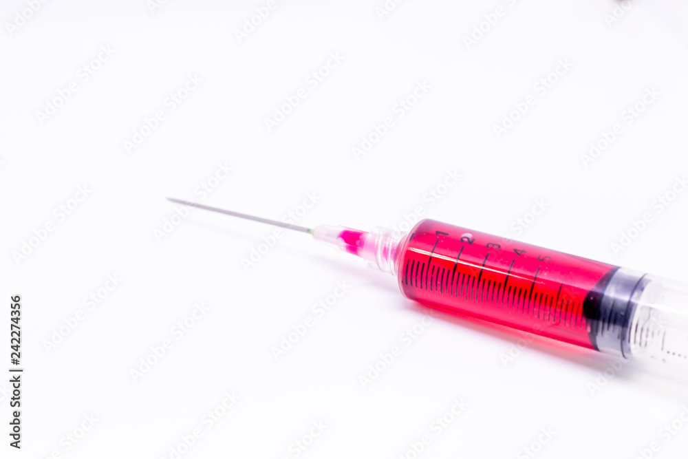 Fototapeta premium Injection needle select white background