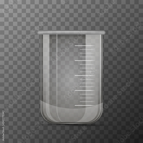 Medical transparent flask for chemicals experiments on transparent
