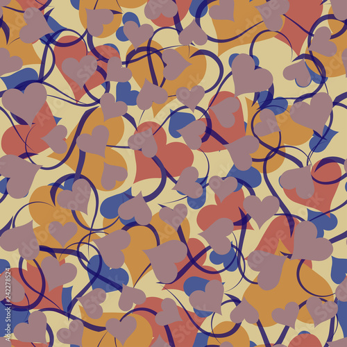 Seamless background with hearts. Modern  fashionable pattern.