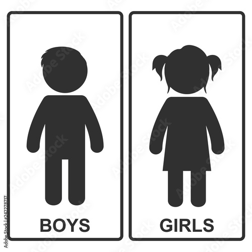 Boy and girl icon. Vector illustration.