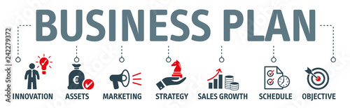 Banner business plan cvector illustration oncept
