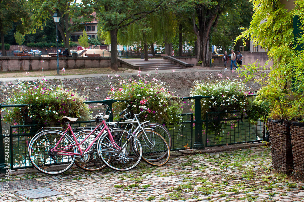 Parking bicycles in the city