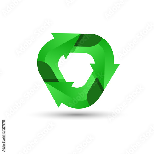 Green recycling logo