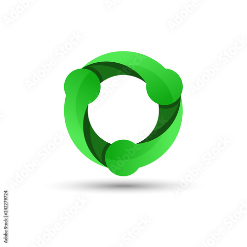 Green recycling logo