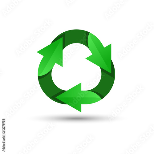 Green recycling logo