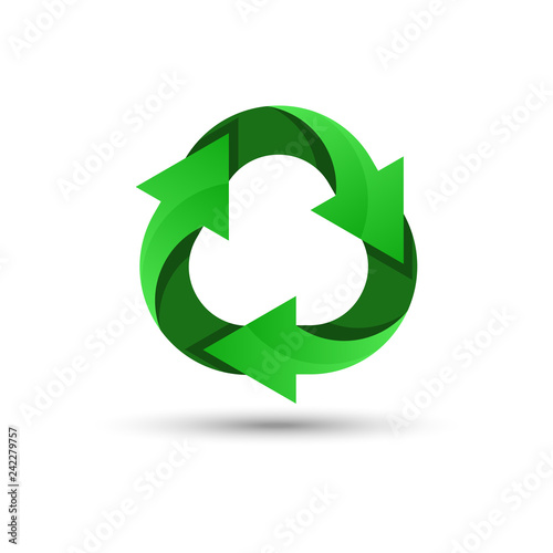 Green recycling logo