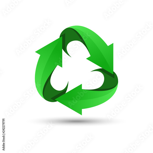 Green recycling logo