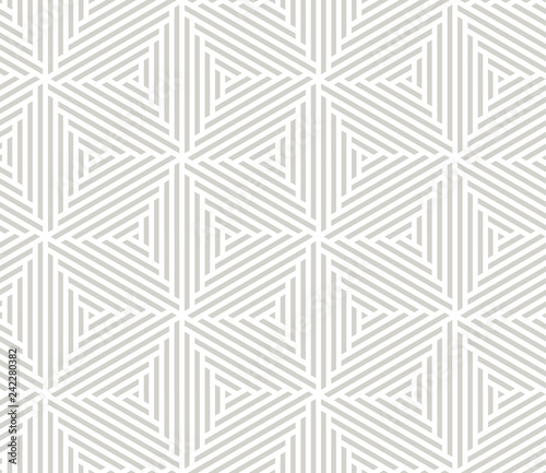 Abstract simple geometric vector seamless pattern with white line texture on grey background. Light gray modern wallpaper, bright tile backdrop, monochrome graphic element