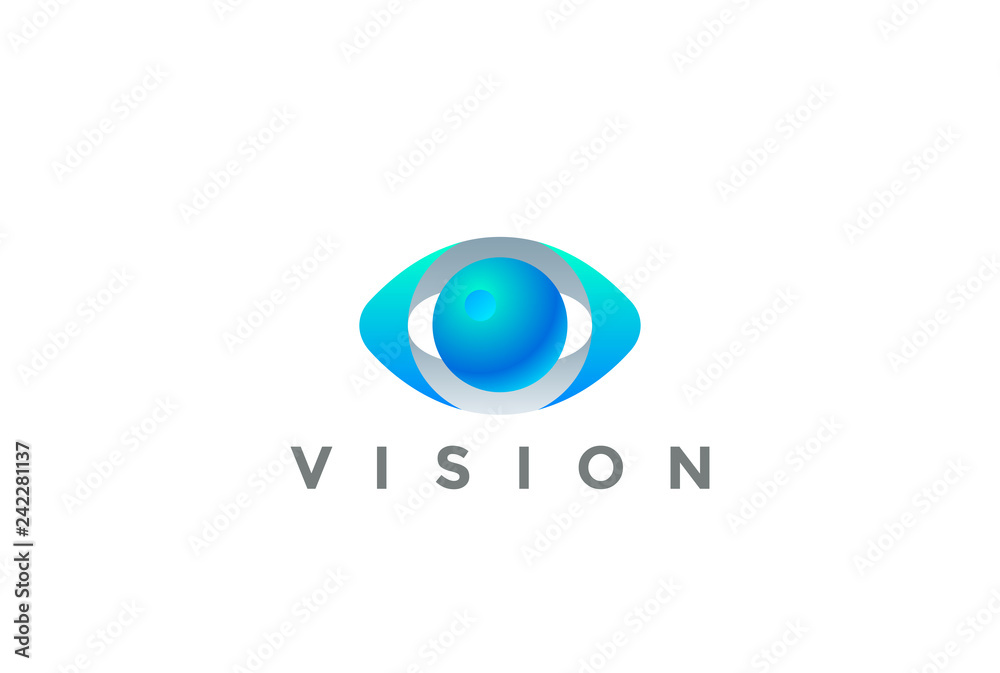 Eye Logo Vision 3D design vector. Security Optic Lens icon