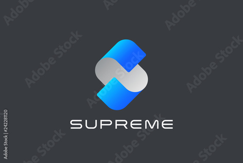 Letter S Logo corporate design vector Ribbon. Monogram icon