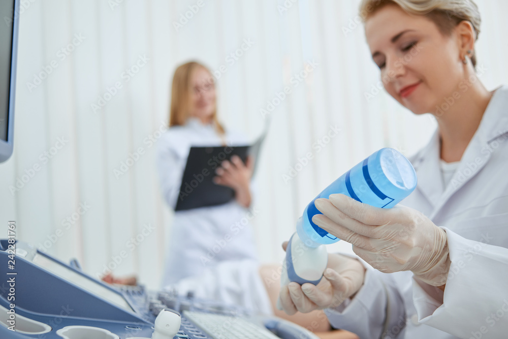 Portrait of doctor during working process. Portrait of doctor during working process.