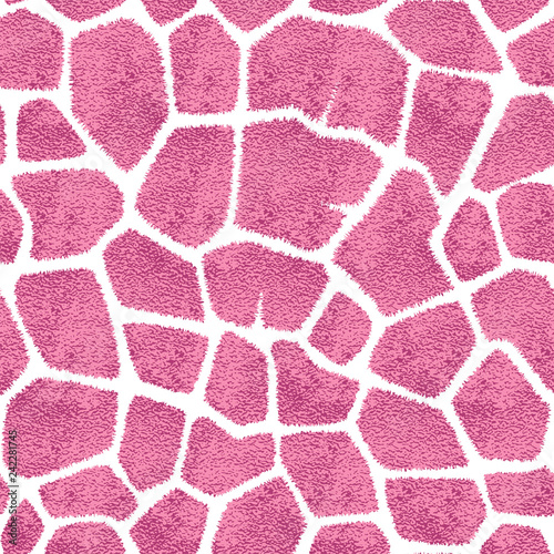 Seamless pink giraffe skin pattern. Glamorous giraffe skin print, texture, background.