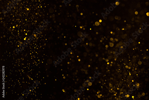 Gold dust glitter sparkle abstract horizontall bokeh background