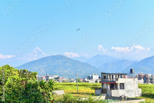 Nature Scenery of Pokhara with View of the Himalayas Mountain Range photo