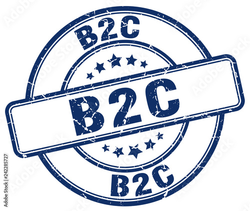 b2c blue grunge stamp