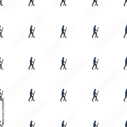 caveman icon pattern seamless white background
