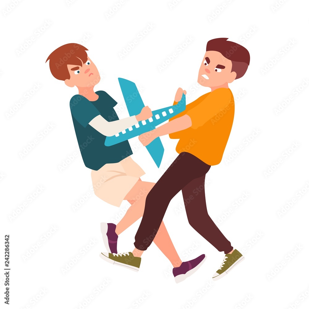 Free Vector  Teen fighting on white background
