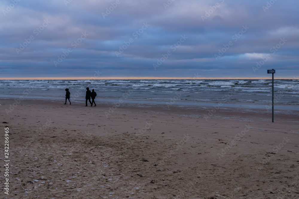 Wind and snow clouds over the Gulf of Riga in December.