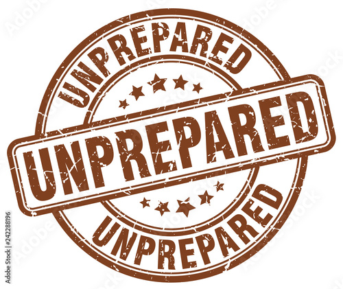 unprepared brown grunge round vintage rubber stamp