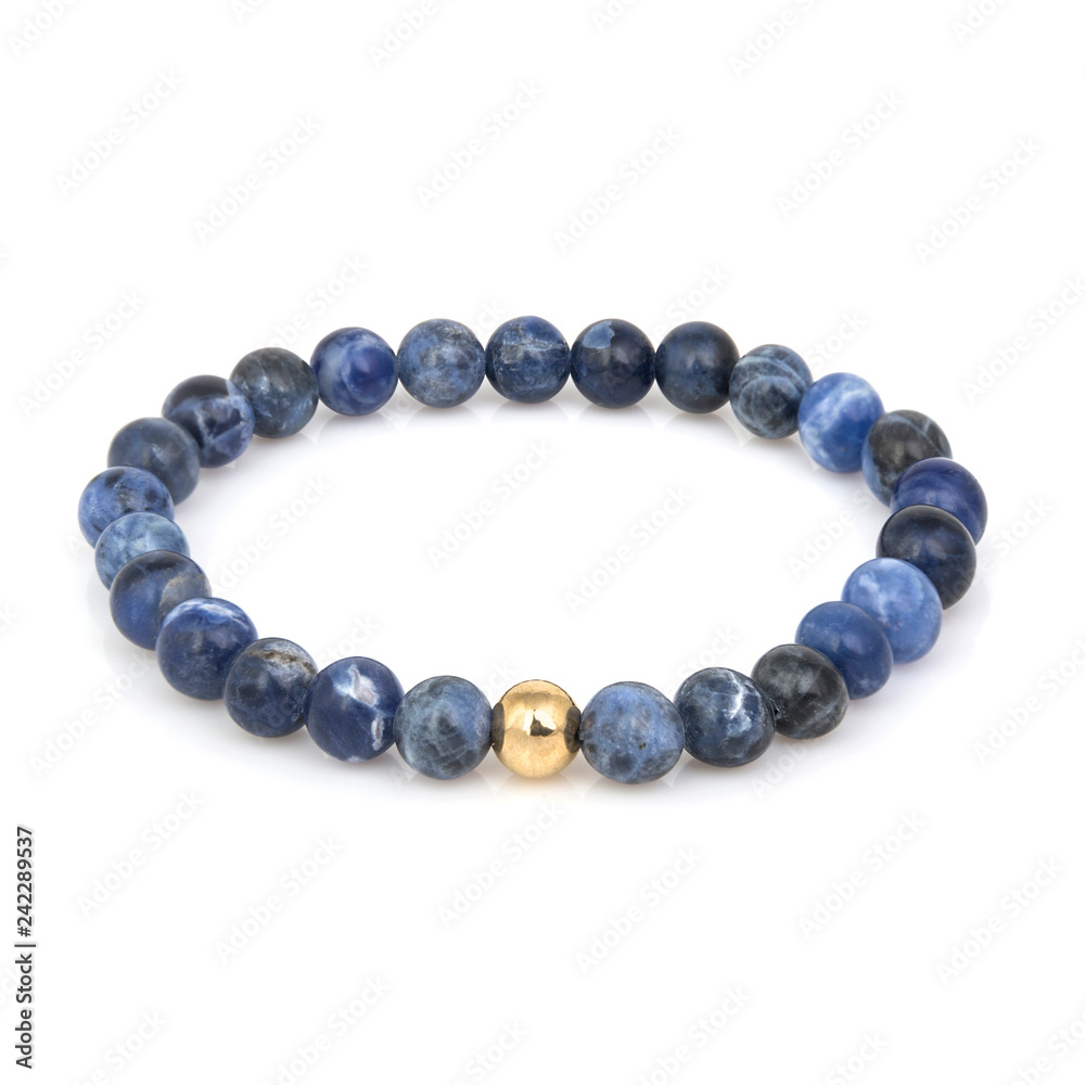 Fashion stone bracelet isolated on white Fashion stone bracelet isolated on white