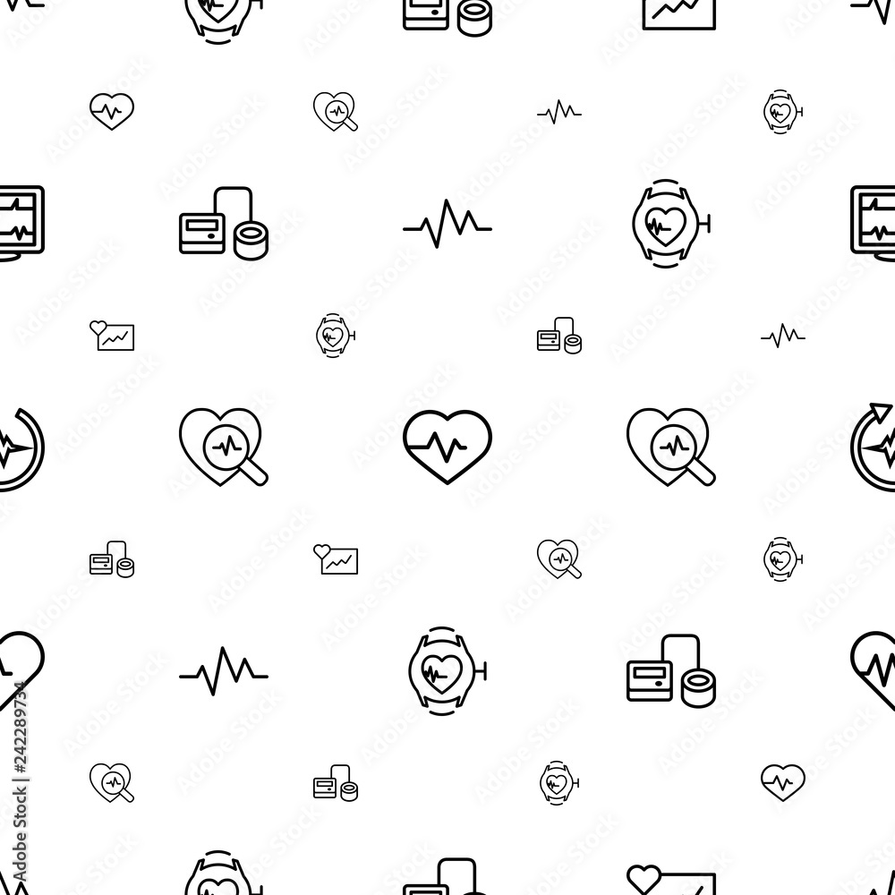 pulse icons pattern seamless white background pulse icons pattern seamless white background