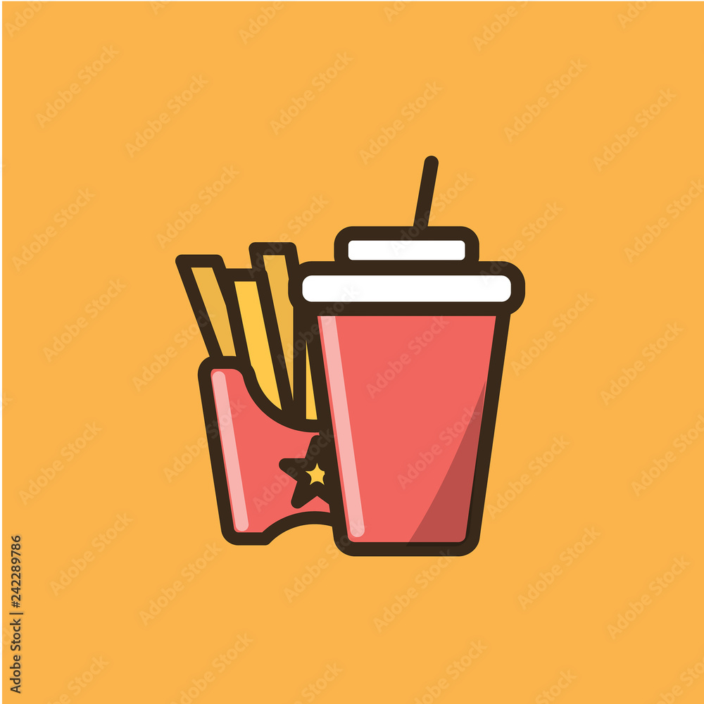 Soda and fries icon Soda and fries icon