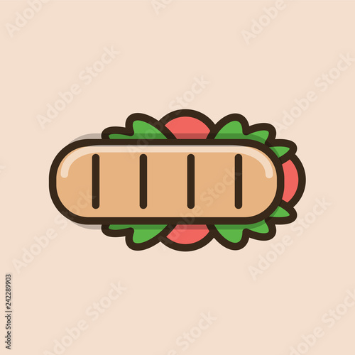 ciabatta long sandwich icon