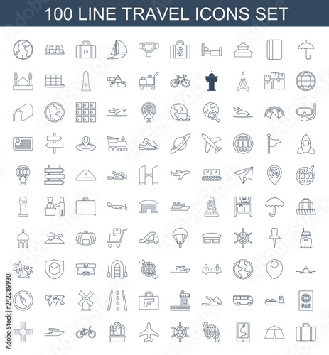 100 travel icons