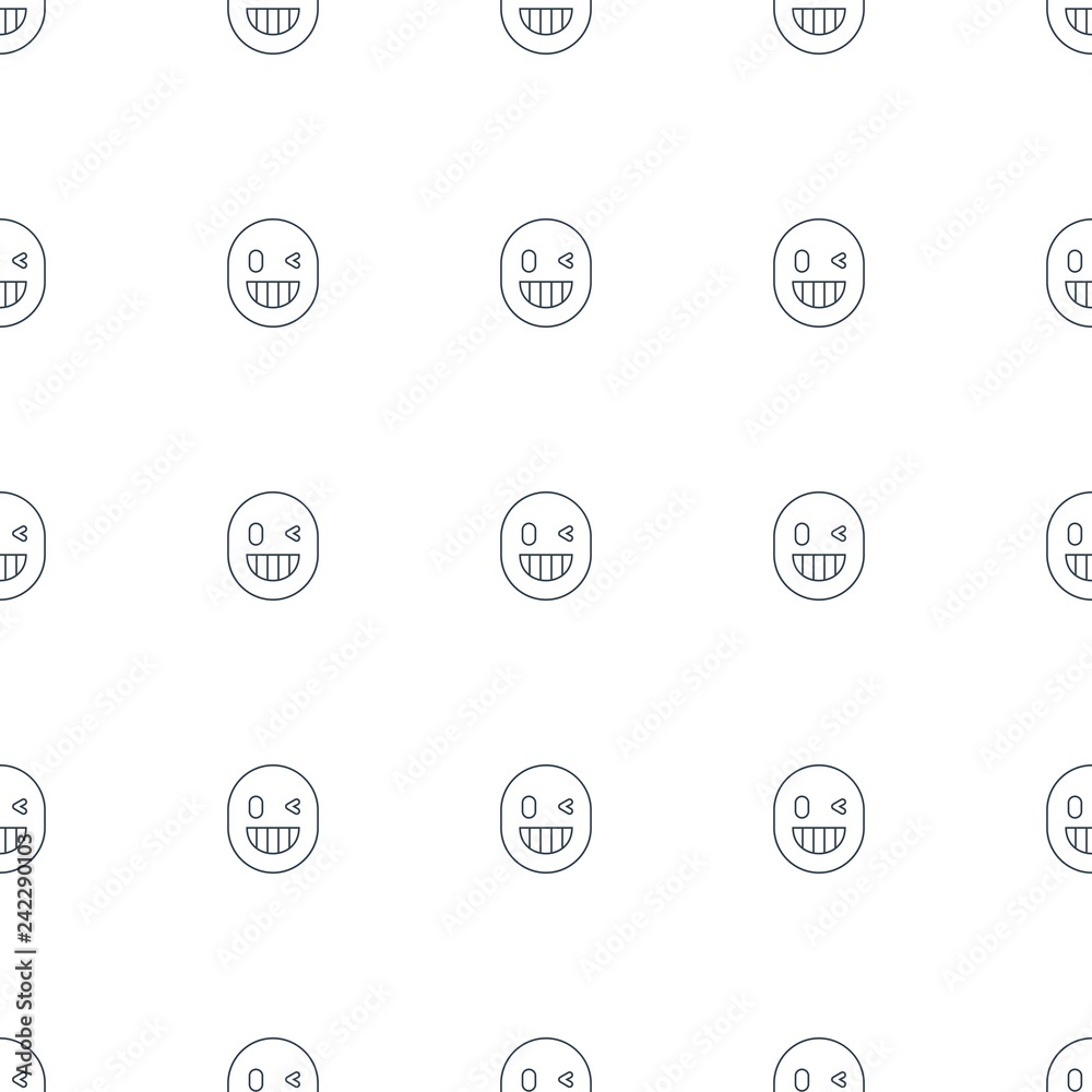 Fototapeta premium wink emot icon pattern seamless white background
