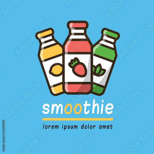  three smoothies in bottles logotype