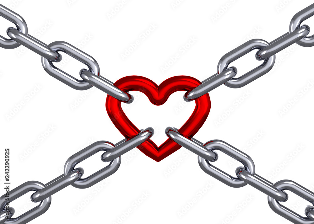 Obraz premium Chain And Heart - 3D