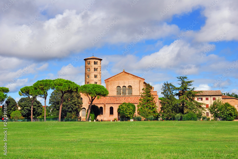 Italy, Ravenna Saint Apollinare in Classe Basilica with the round bell tower