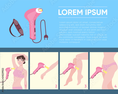 scheme showing zone for IPL epilator applying