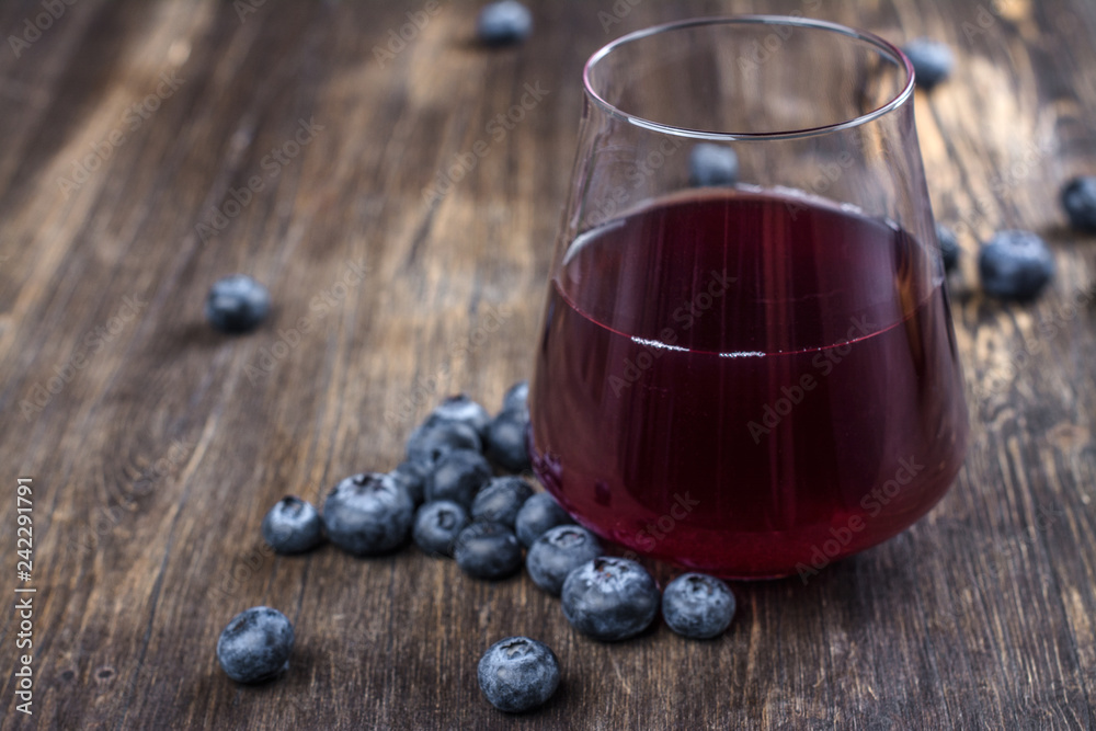 Fresh blueberry juice with berries Fresh blueberry juice with berries