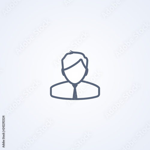Businessman, leadership, vector best gray line icon