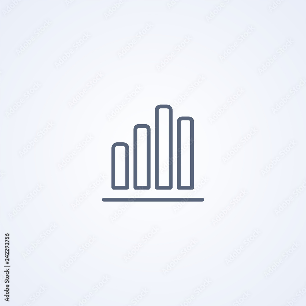 Growth level graph, vector best gray line icon