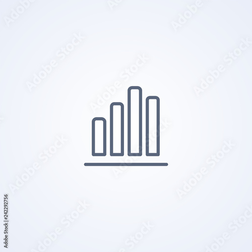 Growth level graph  vector best gray line icon