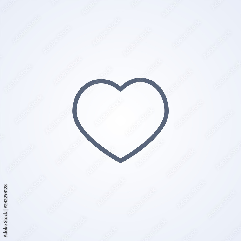 Heart, vector best gray line icon