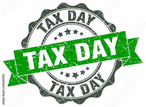 tax day stamp. sign. seal