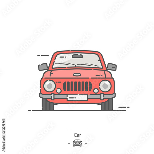 Red car - Line color icon