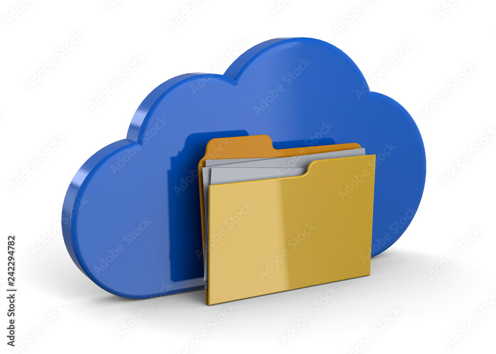 Cloud and Folder - 3D Cloud and Folder - 3D