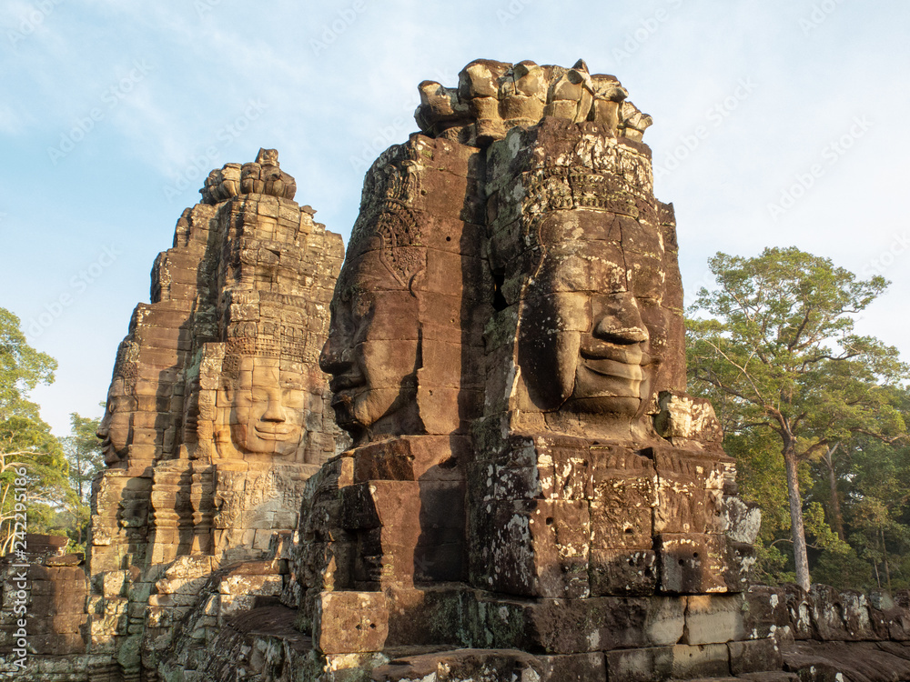 Ancient face bayon castle in Angkor Thom, cambodia