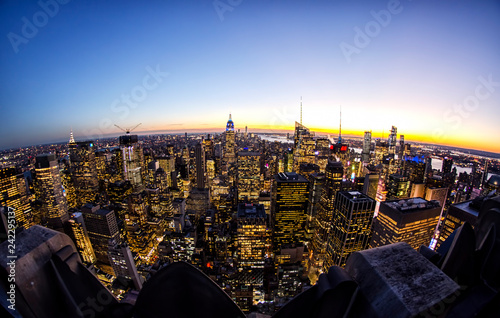 Canvas Print Wide View over New York City at Night