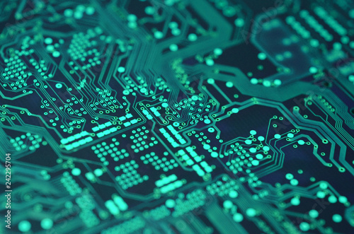 Obraz na płótnie closeup over electronic circuit board
