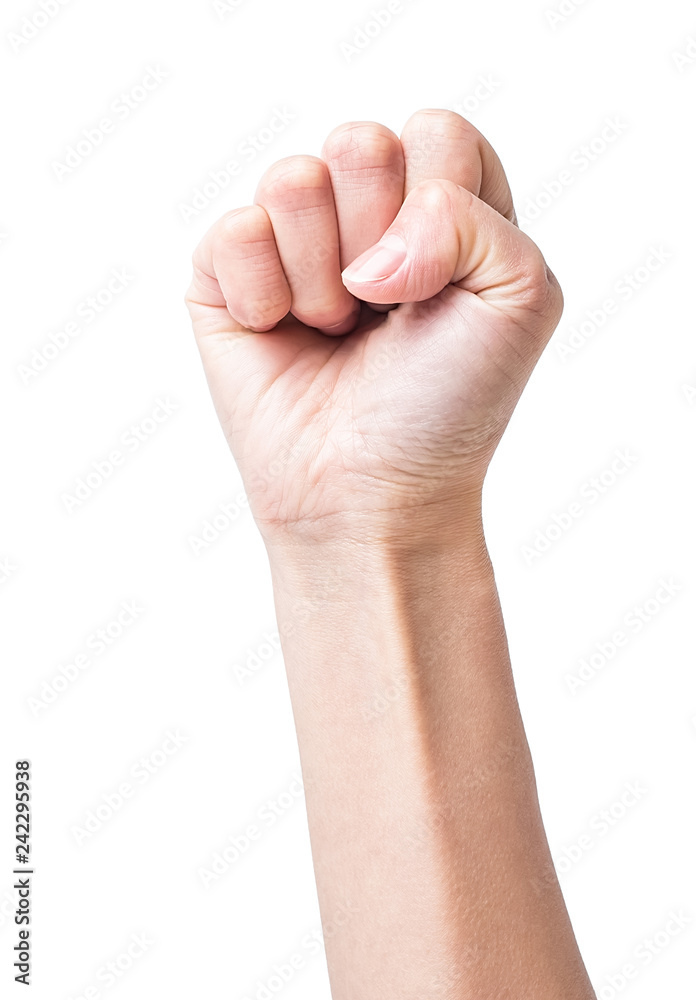 Asian female hand clenching fist gesture concept illustration Asian female hand clenching fist gesture concept illustration